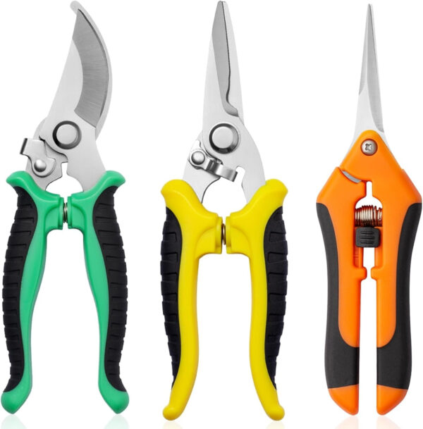 Garden Pruning Shears 3 Pack Gardening Shears Garden Scissors Stainless Steel Plant Flower Scissors Clippers Pruning Shears tijeras de jardinería