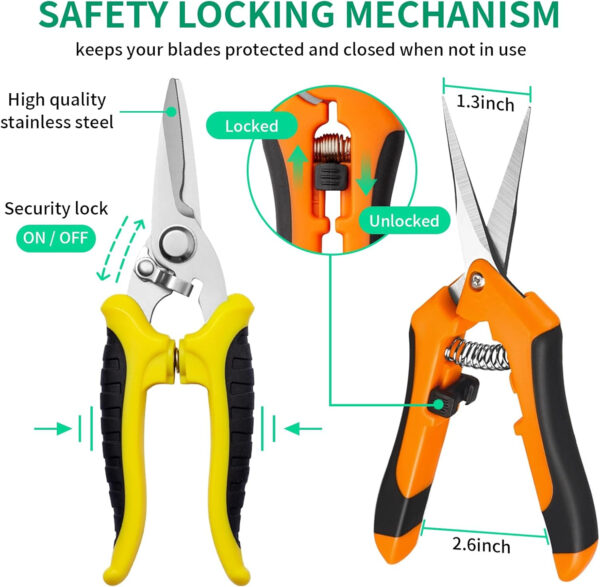 Garden Pruning Shears 3 Pack Gardening Shears Garden Scissors Stainless Steel Plant Flower Scissors Clippers Pruning Shears tijeras de jardinería